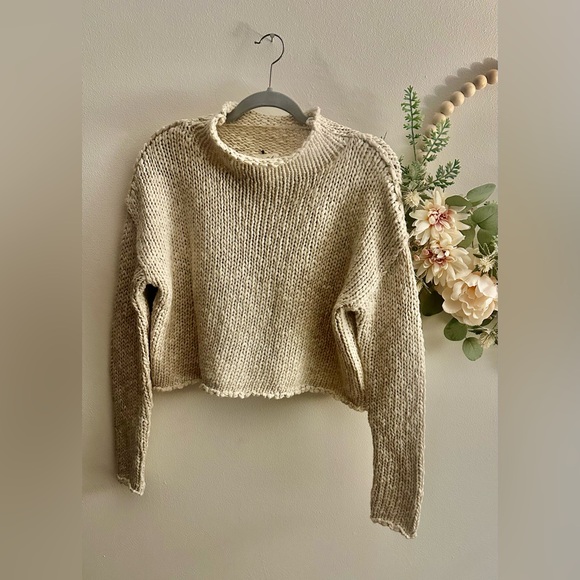 NWT Free People Cream Knit Sweater - Picture 8 of 10